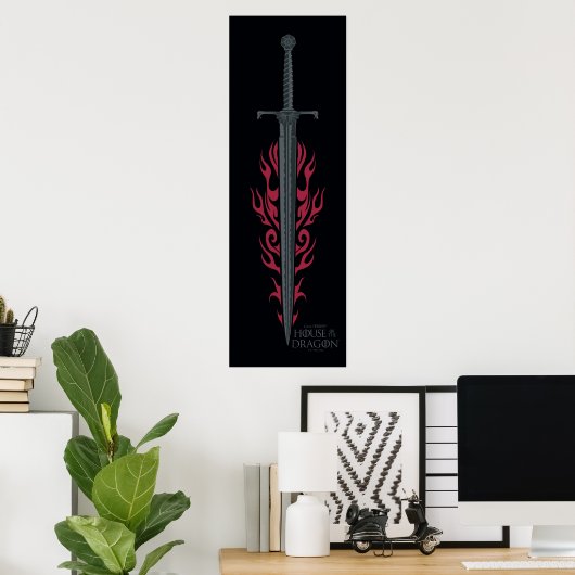 HUIS VAN DE TEKST | Koning Viserys Flaming Sword Poster (Thuiskantoor)