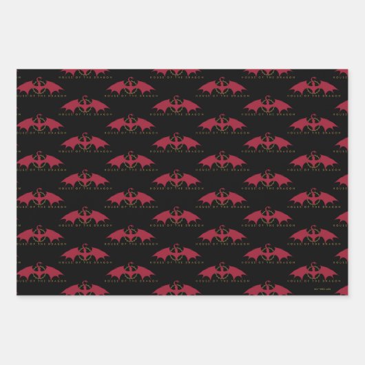 HUIS VAN DE TEKST | Rode draak Inpakpapier Vel (Voorkant 2)