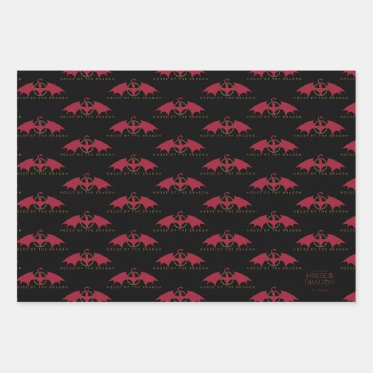 HUIS VAN DE TEKST | Rode draak Inpakpapier Vel (Voorkant 3)
