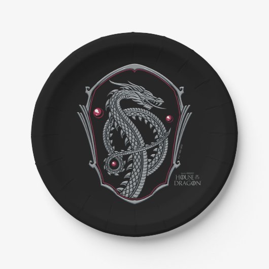 HUIS VAN DE TEKST | Silver Dragon Badge Paper Pl Papieren Bordje (Voorkant)