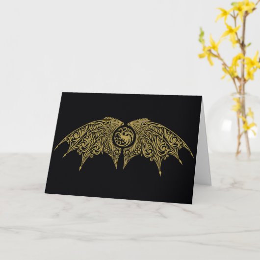 HUIS VAN DE TEKST | Winged Targaryen Crest Kaart (Gele Bloem)