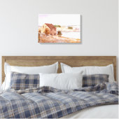 Huis van de Visser Waterverf Canvasprint Canvas Afdruk (Insitu (Slaapkamer))