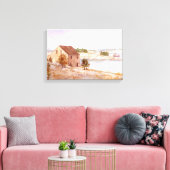 Huis van de Visser Waterverf Canvasprint Canvas Afdruk (Insitu (Woonkamer))