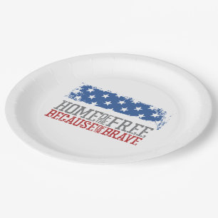 Huis van de vrije mensen dankzij de dapperen USA V Papieren Bordje