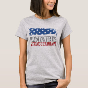 Huis van de vrije mensen dankzij de dapperen USA V T-shirt