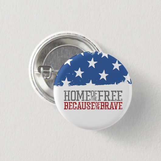 Huis van de Vrijen vanwege de Dappere Amerikaanse Ronde Button 3,2 Cm (Voorkant /achterkant)