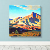 “Huis van de woestijnrat” door Maynard Dixon Canvas Afdruk (Insitu (Houten vloer))