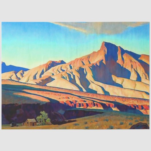 “Huis van de woestijnrat” door Maynard Dixon Tissuepapier (Voorkant)