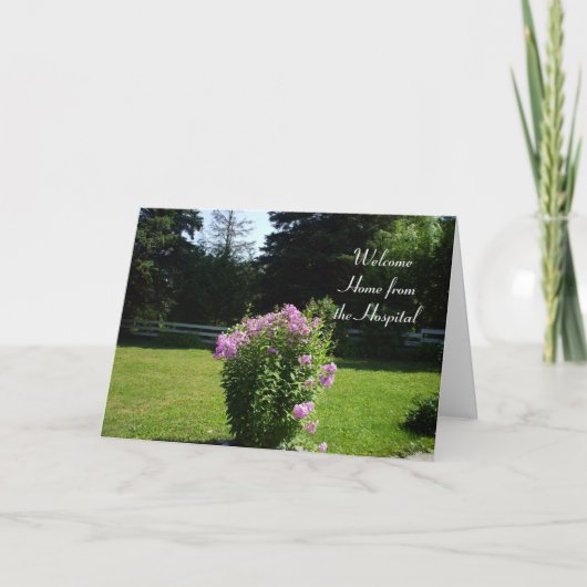 Huis van de ziekenhuis-Roze Bloemen Kaart (Voorkant)