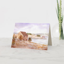Huis van een Visser Noorwegen Kust Aquarel Schilde Kaart