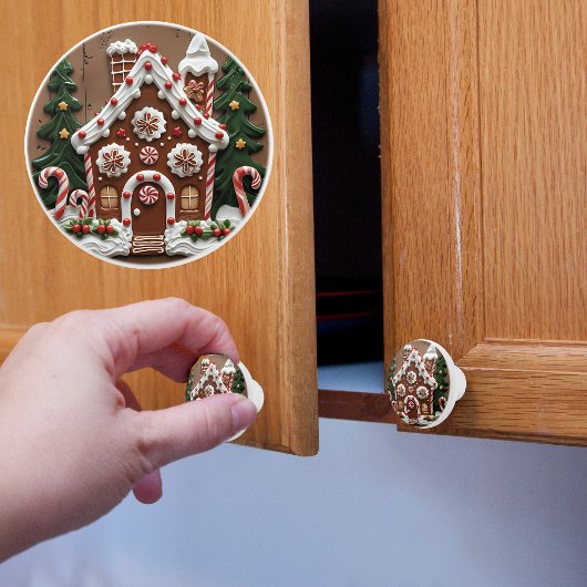Huis van Gemberkoek Kerst Keramische Knop