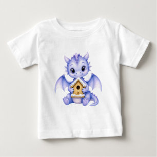 Huis van gemberkoek met een schattige baby draak