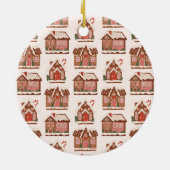 Huis van Gemberkoek Modern Prettig Kerstfeest Keramisch Ornament (Achterkant)