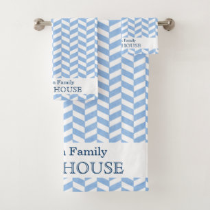 Huis   van het Strand van de visgraat Blauw Wit de Bad Handdoek