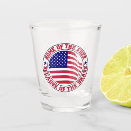 Huis van het vrije patriottische eerbetoon ontwerp shot glas