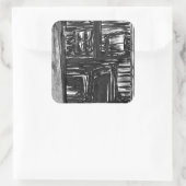 Huis van Marteling Vierkante Sticker (Tas)