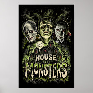 Huis van Monsters Klassieke Horror Monsters Poster