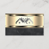 Huis van onroerend goed | Goud Metaal Visitekaartje (Achterkant)