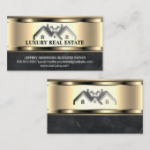 Huis van onroerend goed | Goud Metaal Visitekaartje (Voorkant / Achterkant)