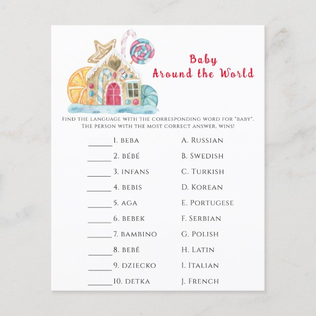 Huis van peperkoek - Baby rond de wereld spel (Voorkant)