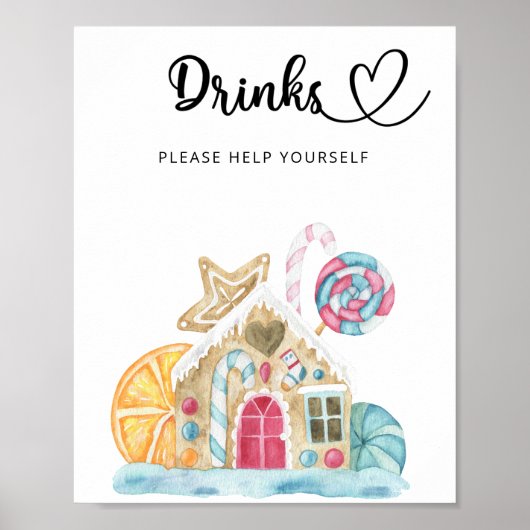 Huis van peperkoek - Dranken pak zelf Poster (Voorkant)
