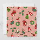 Huis van peperkoek en gouden kerstman feestdagenkaart (Achterkant)