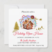 Huis van peperkoek en gouden kerstman vakantie  feestdagenkaart (Voorkant)