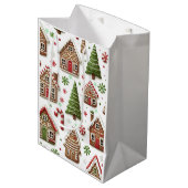 Huis van Peperkoek en Groene Bomen Medium Cadeauzakje (Voorkant Gekanteld)