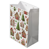 Huis van Peperkoek en Groene Bomen Medium Cadeauzakje (Achterkant Gekanteld)