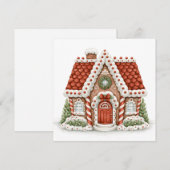 Huis van peperkoek feestdagenkaart (Voorkant / Achterkant)