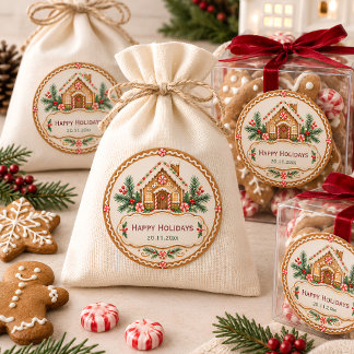 Huis van Peperkoek Kerststickers Ronde Sticker