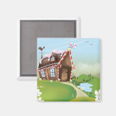 Huis van peperkoek magneet (Voorkant / Achterkant)