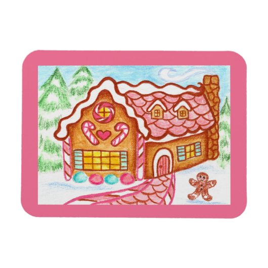 Huis van peperkoek magneet (Horizontaal)