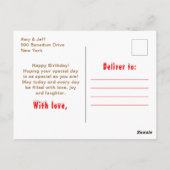 Huis van Peperkoek Rood en Blauw Gefeliciteerd met Briefkaart (Achterkant)