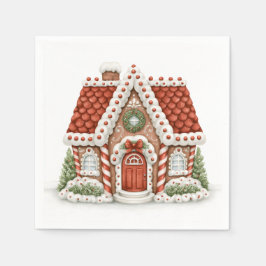 Huis van peperkoek servet