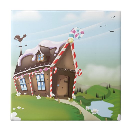 Huis van peperkoek tegeltje (Voorkant)