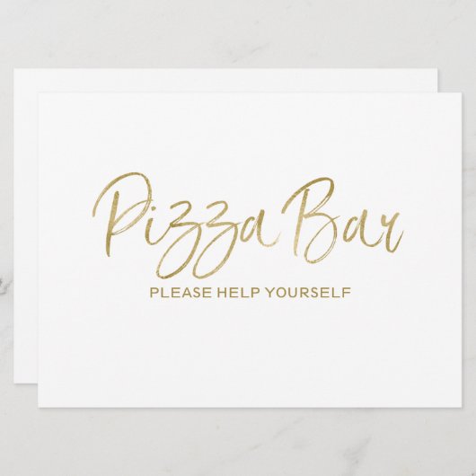 "Huis van Pizza" Trouw Teken | Stijlvol Goudkleuri Kaart (Voorkant / Achterkant)