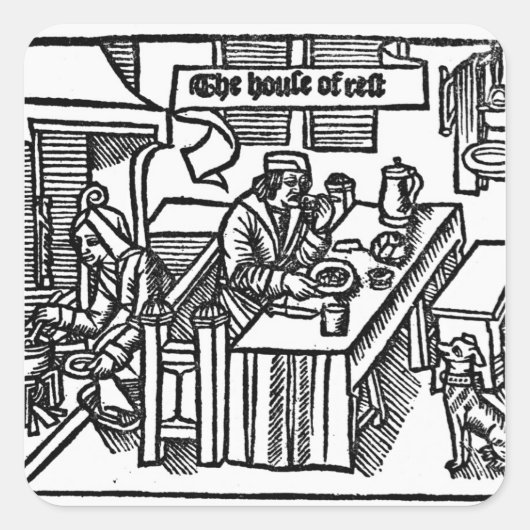 Huis van Rest Vierkante Sticker (Voorkant)