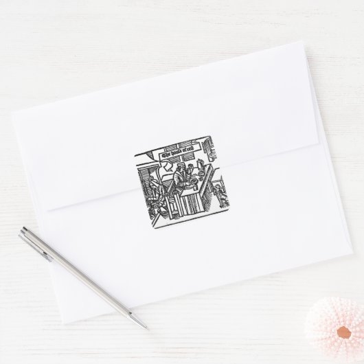 Huis van Rest Vierkante Sticker (Envelop)