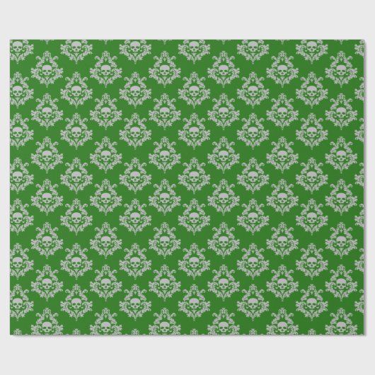 Huis van slang Schedel damast ontwerp inpakpapier (Vlak)