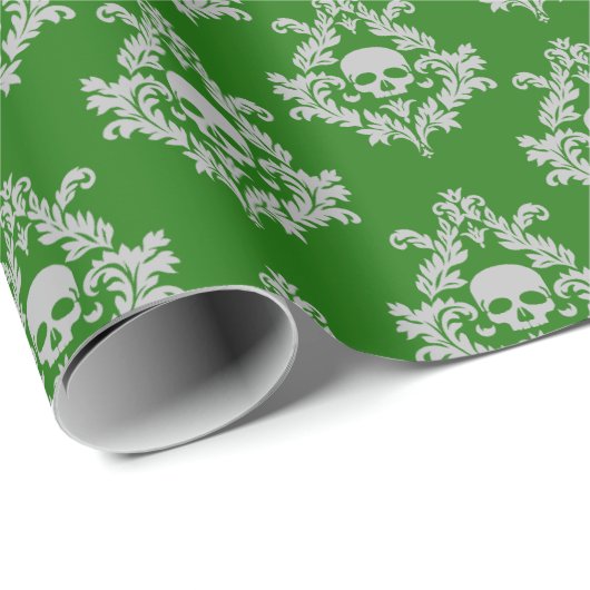 Huis van slang Schedel damast ontwerp inpakpapier (Rol Hoek)