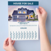 Huis van verkoop door eigenaar van flyerscheuren flyer (Hand)