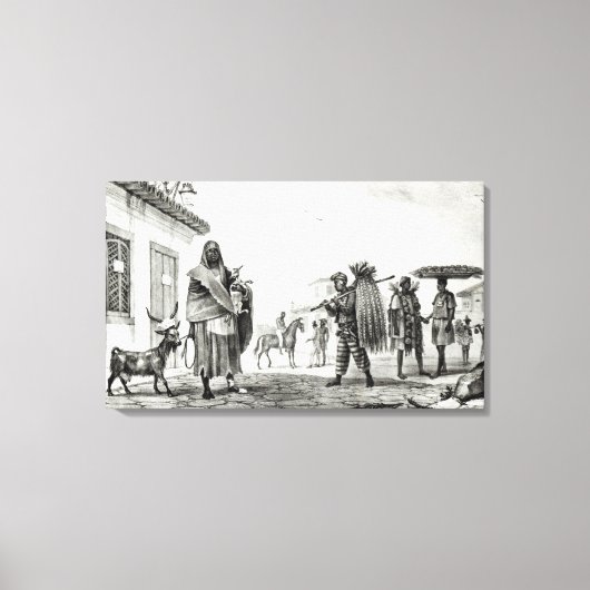 Huis van verkoop voor huur, paarden en geiten canvas afdruk (Voorkant)