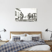 Huis van verkoop voor huur, paarden en geiten canvas afdruk (Insitu (Slaapkamer))