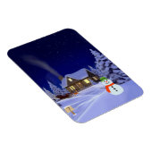 Huis van Winterpuzzel in Jigzaag Magneet (Rechterzijde)