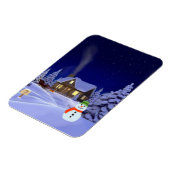 Huis van Winterpuzzel in Jigzaag Magneet (Linkerzijde)