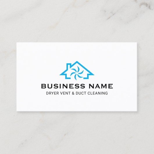 Huis & Ventilator Logo Dryer Vent & Duct Cleaning Visitekaartje (Voorkant)