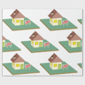 Huis verkocht cadeaupapier (Vlak)