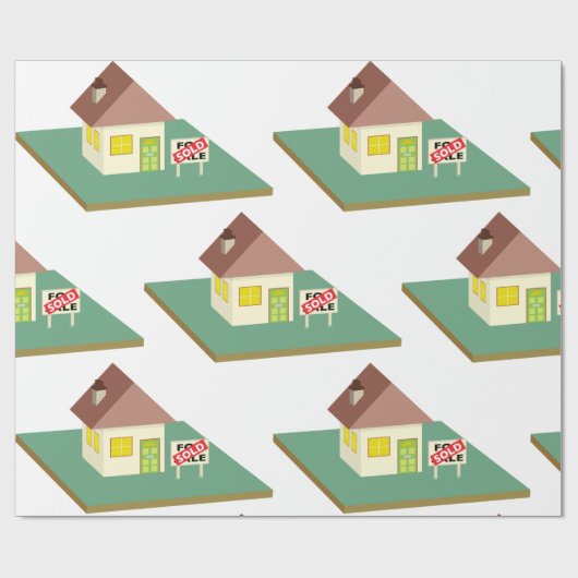 Huis verkocht cadeaupapier (Vlak)