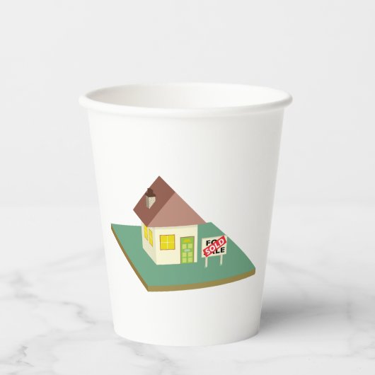 Huis verkocht papieren bekers (Voorkant)